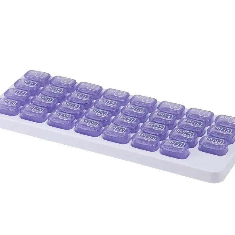 Cookavelle® Monthly Pill Organizer with Lid Travel Case for Vitamins & Medications