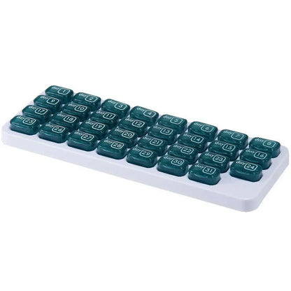 Cookavelle® Monthly Pill Organizer with Lid Travel Case for Vitamins & Medications