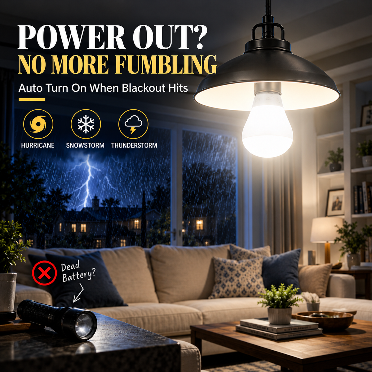 💡🔥LAST DAY 50% OFF ✨Rechargeable Emergency Light Bulbs – Stay Lit During Outages