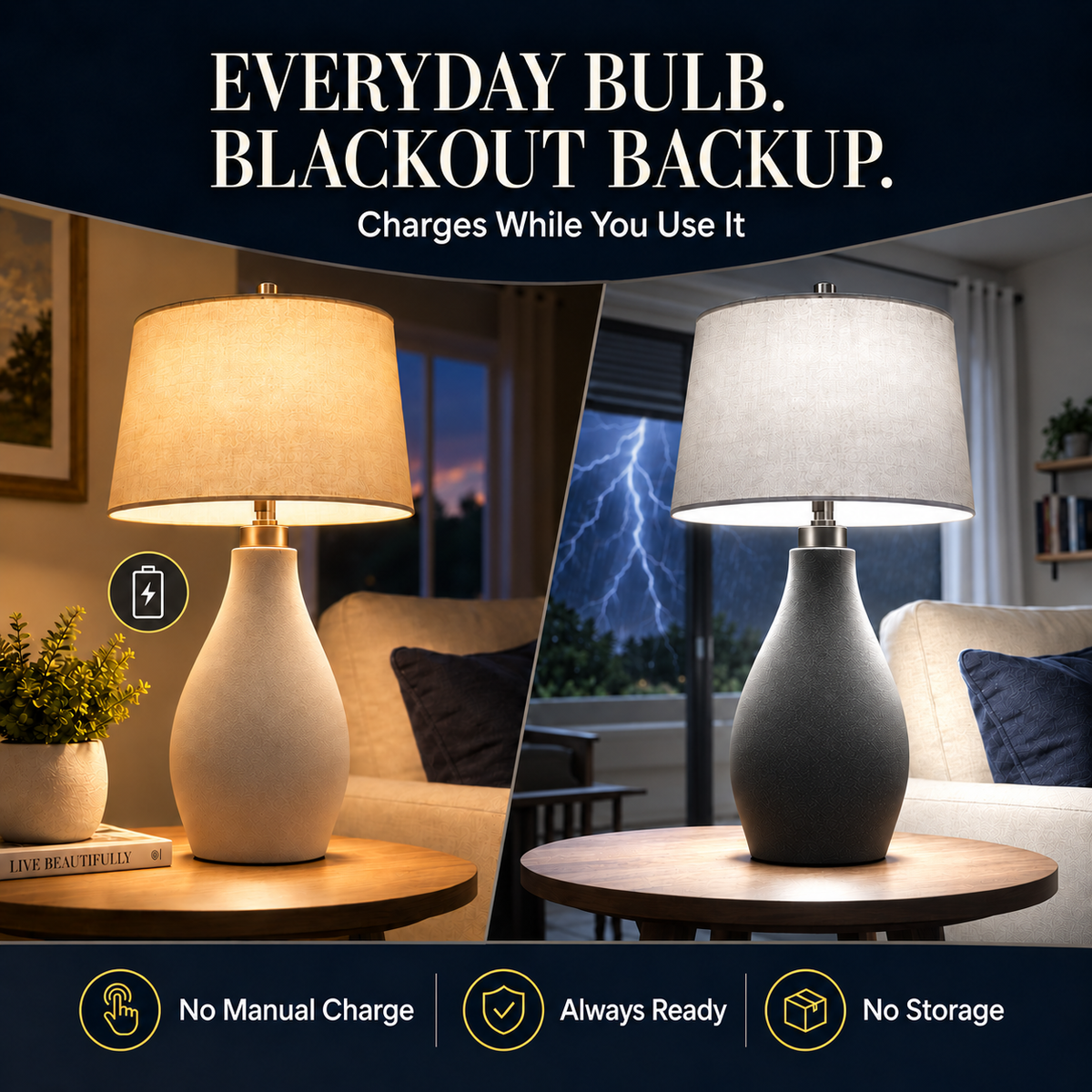 💡🔥LAST DAY 50% OFF ✨Rechargeable Emergency Light Bulbs – Stay Lit During Outages