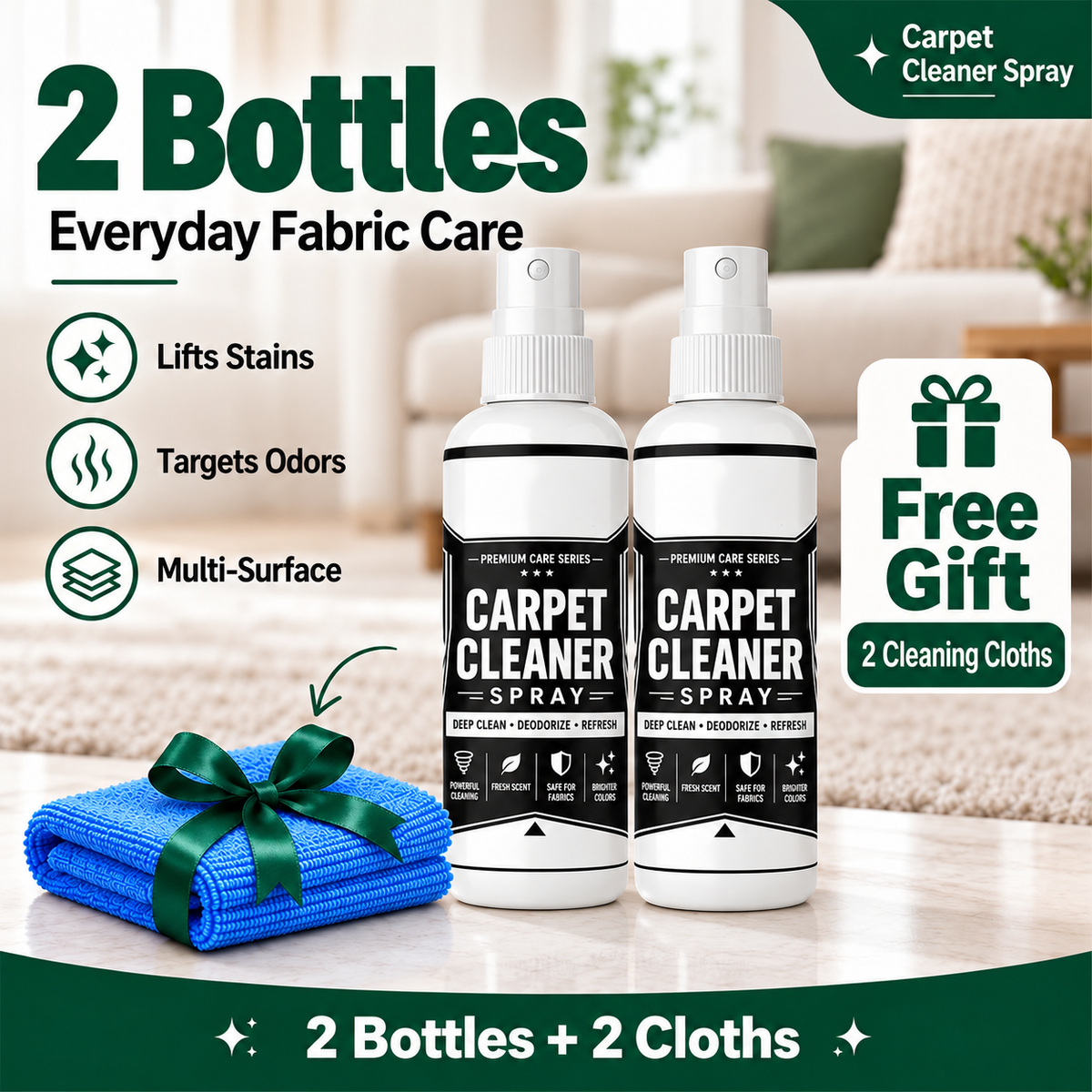 🧼Deep Clean Carpet & Upholstery Spray – Target Stains on Rugs, Sofas & Car Seats