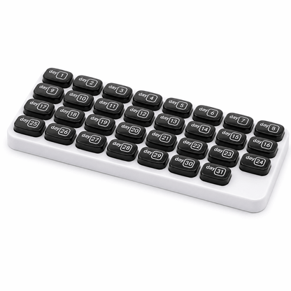 Cookavelle® Monthly Pill Organizer with Lid Travel Case for Vitamins & Medications