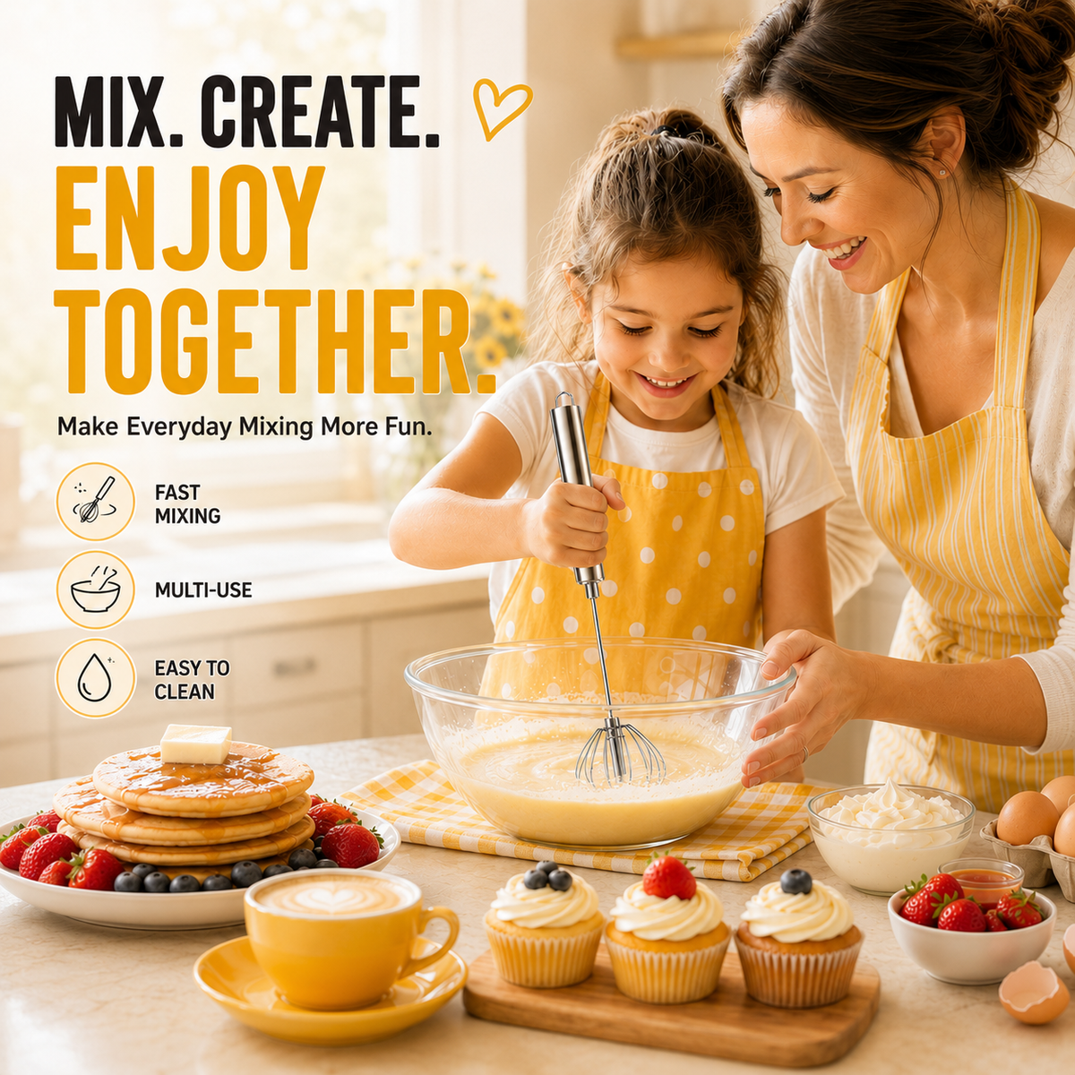 🔥LAST DAY 70% OFF ✨Stainless Steel Hand-Push Rotary Whisk