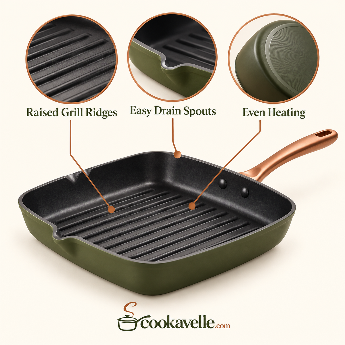 Cookavelle® Signature Square Grill Pan