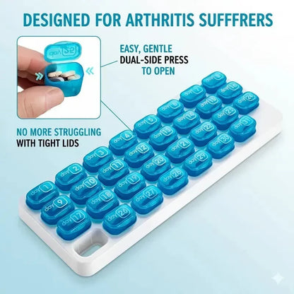Cookavelle® Monthly Pill Organizer with Lid Travel Case for Vitamins & Medications