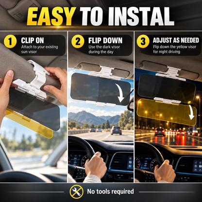 🚗 Clip-On Car Visor – Day & Night Dual Panels