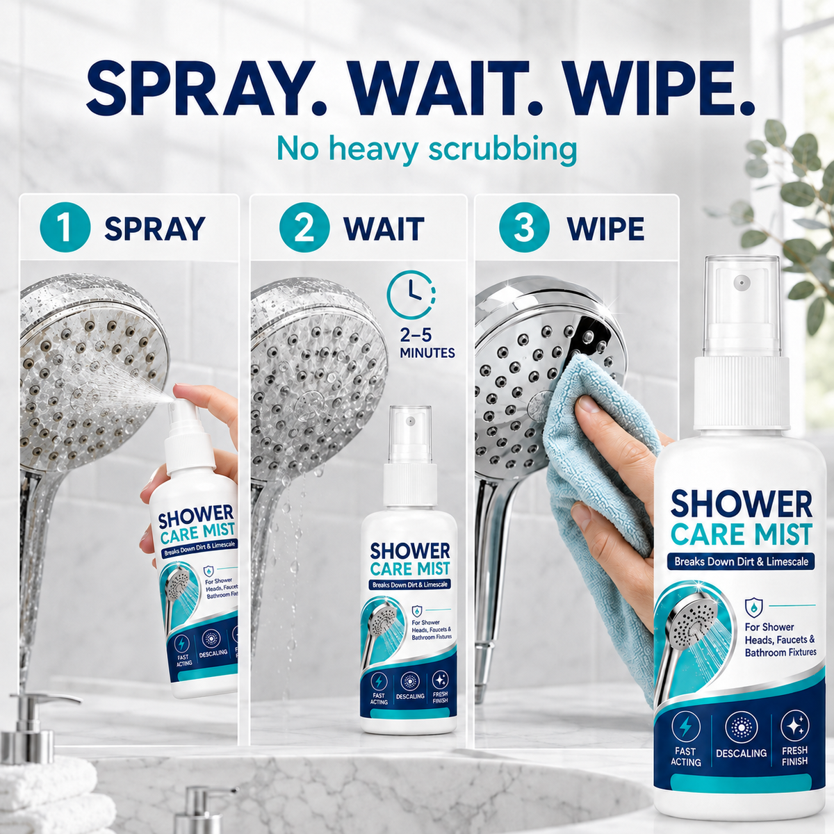 🔥LAST DAY 70% OFF ✨ Shower Limescale Remover Spray – Tackle Hard Water Buildup