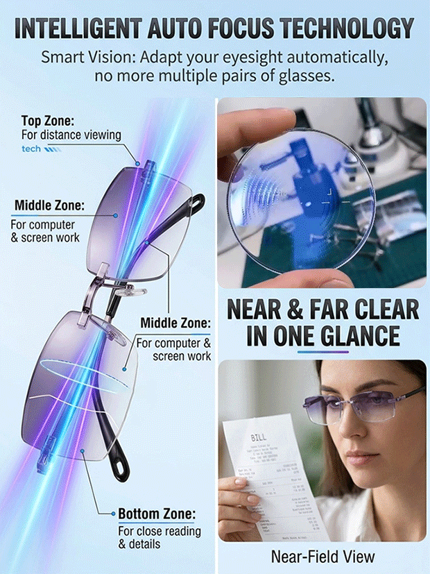 🔥LAST DAY 50% OFF ✨[Regain Your Youthful Vision] Smart Zoom Diamond-Cut Reading Glasses
