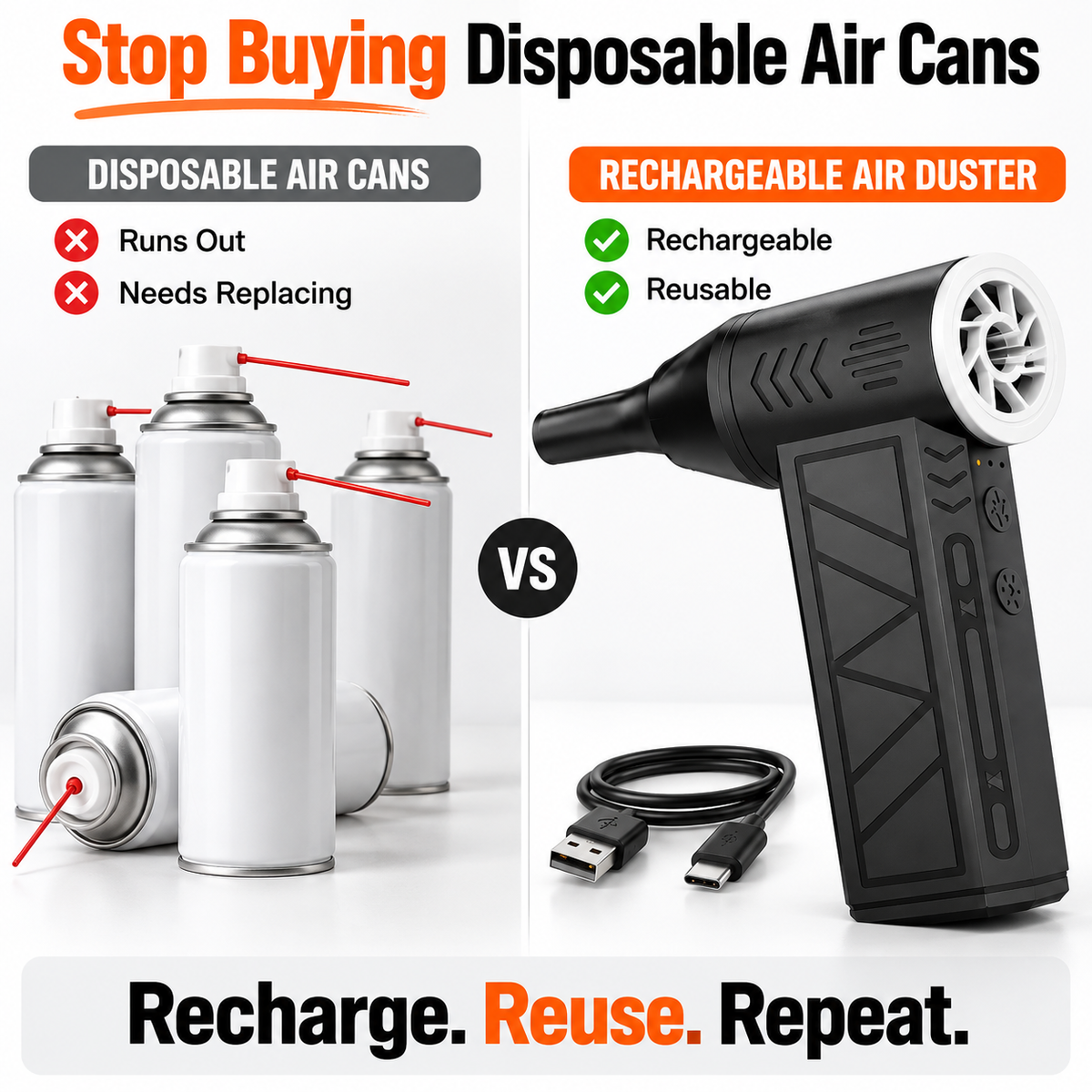 🌪️ 2-In-1 Electric Air Duster & Vacuum Cleaner