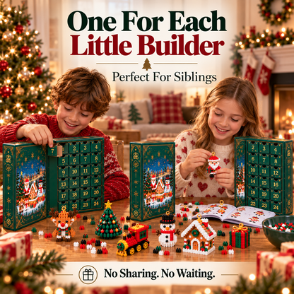 Cookavelle® 24-Day Mini Christmas Ornament Advent Calendar | 24 unique festive buildable designs with hanging loops