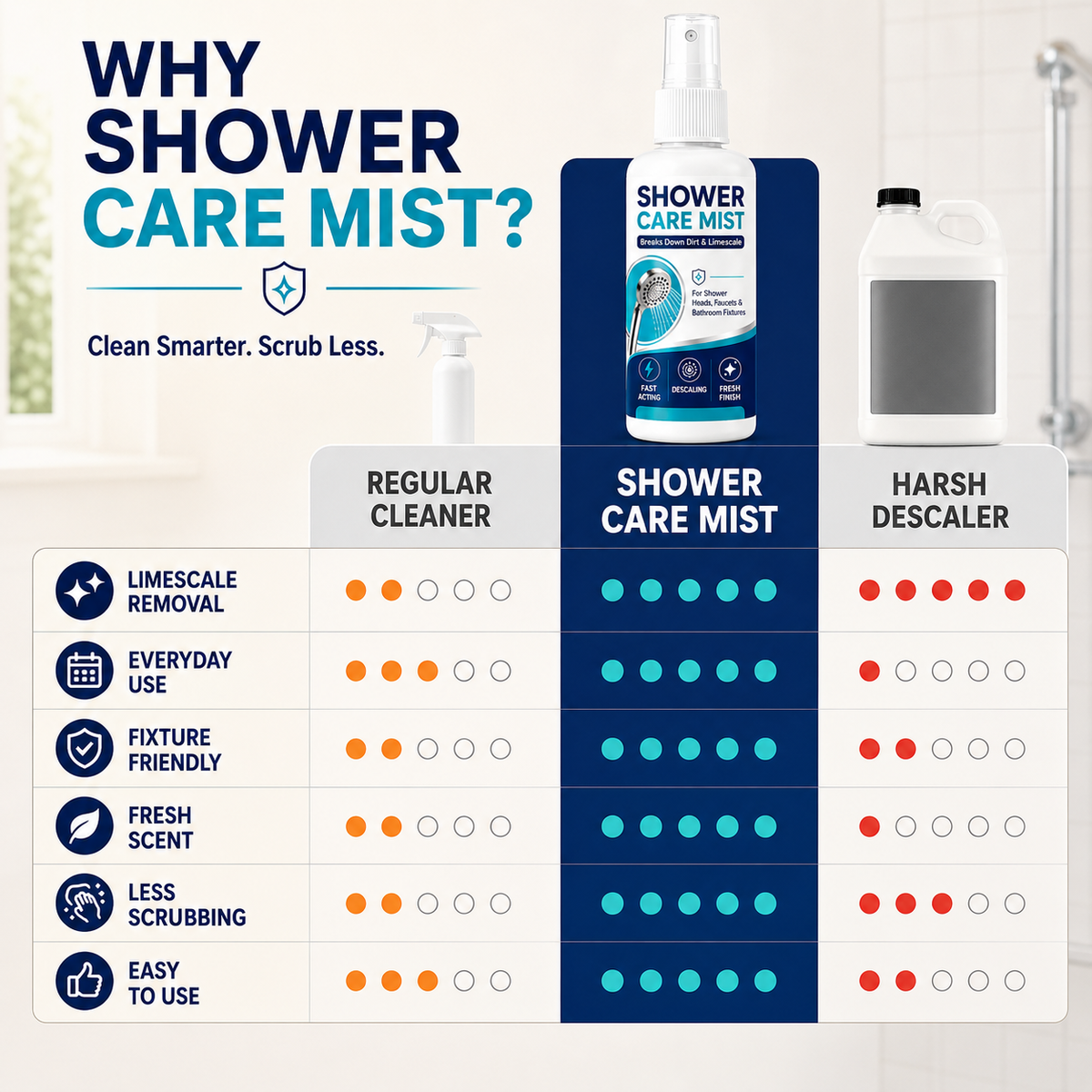🔥LAST DAY 70% OFF ✨ Shower Limescale Remover Spray – Tackle Hard Water Buildup