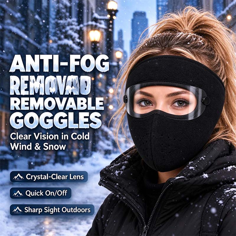 Cookavelle® Fleece-Lined Winter Face Mask with Detachable Goggles upsell