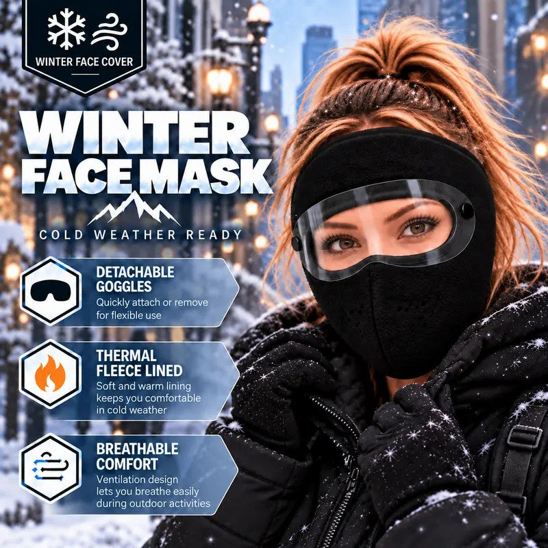 Cookavelle® Fleece-Lined Winter Face Mask with Detachable Goggles upsell