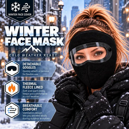 Cookavelle® Fleece-Lined Winter Face Mask with Detachable Goggles upsell
