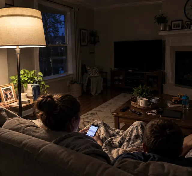 Family room kept lit during a long power outage
